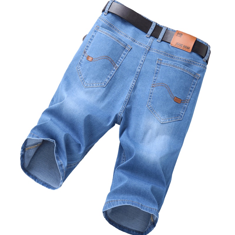 Jussara Lee 2020夏季薄款轻薄款弹力牛仔短裤男直筒五分裤男2020新品男士5分牛仔裤男