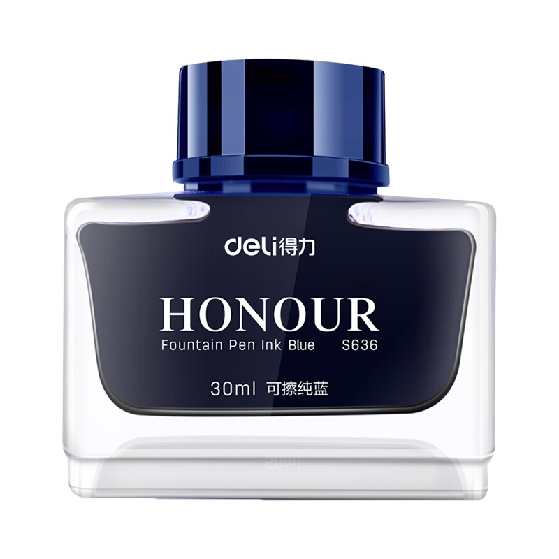 得力(deli)S635钢笔墨水 50ml 非碳素型墨水 商务办公瓶装黑墨水 学生钢笔墨水墨胆补充液 墨汁 学生文具