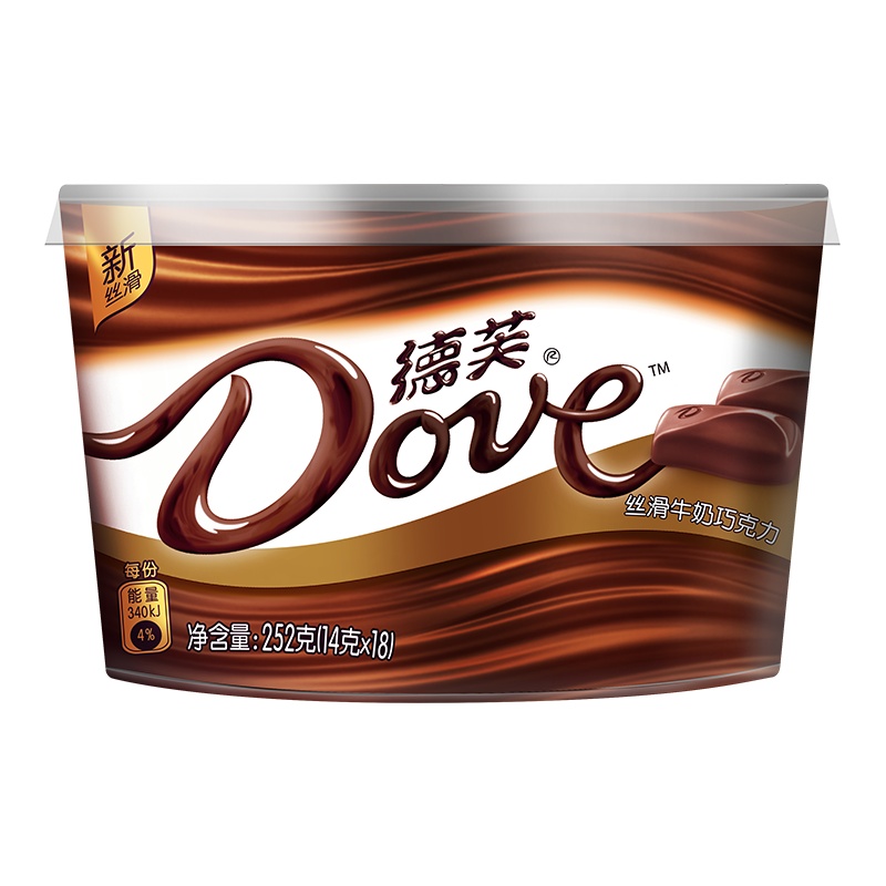 德芙巧克力碗装丝滑牛奶巧克力252g碗装