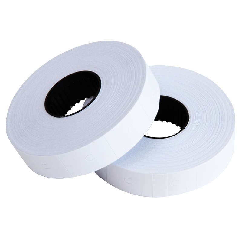 得力(deli)3209白色双排标价纸打价纸适用于7505标价机超市商品手写价格签纸双排打码机标价纸10卷/筒 单筒装