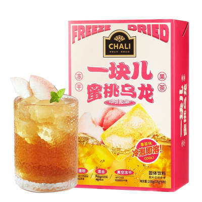 [一盒装]ChaLi茶里一块儿蜜桃乌龙冻干水果茶盒装108g