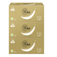 洁云 盒装抽纸一提三盒装 3层136抽