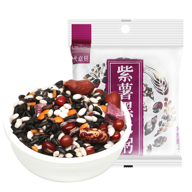 [10包装]燕之坊紫薯黑米粥紫米红豆莲子花生红小豆营养五谷杂粮八宝粥原料