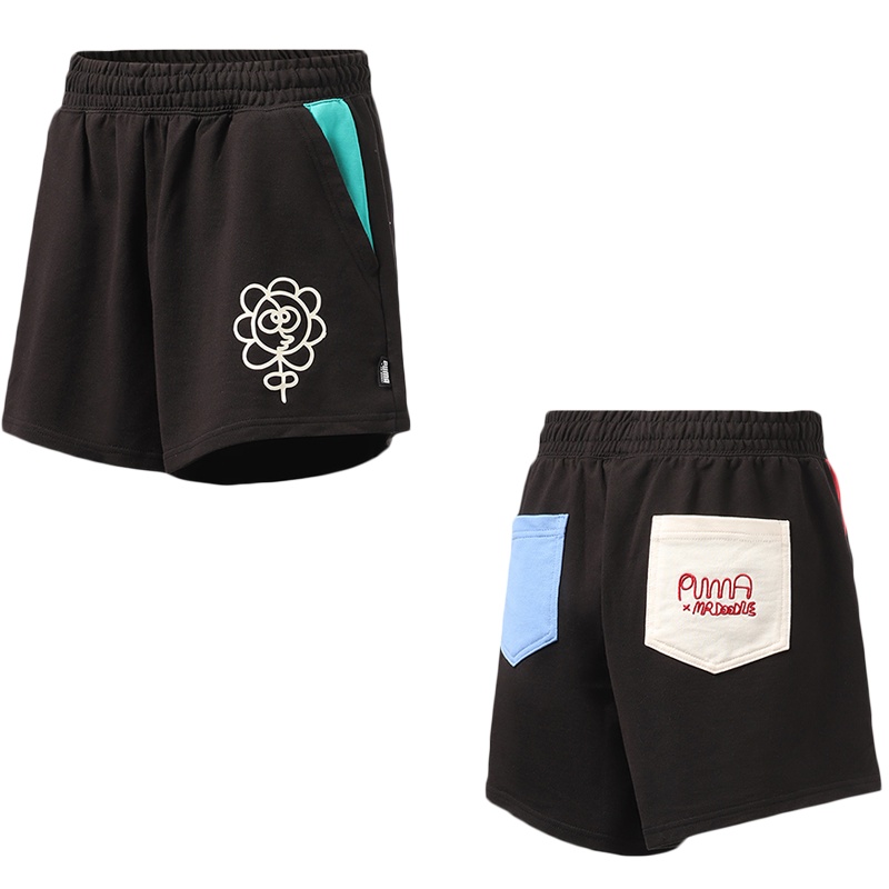 PUMA黑标女裤 MR DOODLE SHORTS运动裤休闲针织短裤
