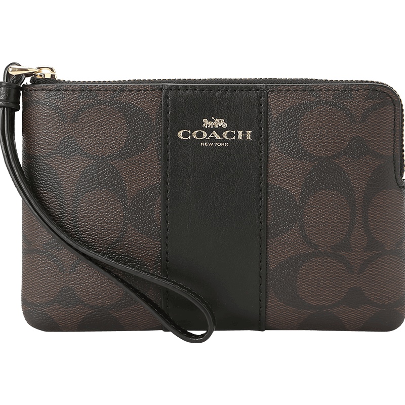 COACH 蔻驰 女士手包 手拿包 字母马车标织物F58035金扣