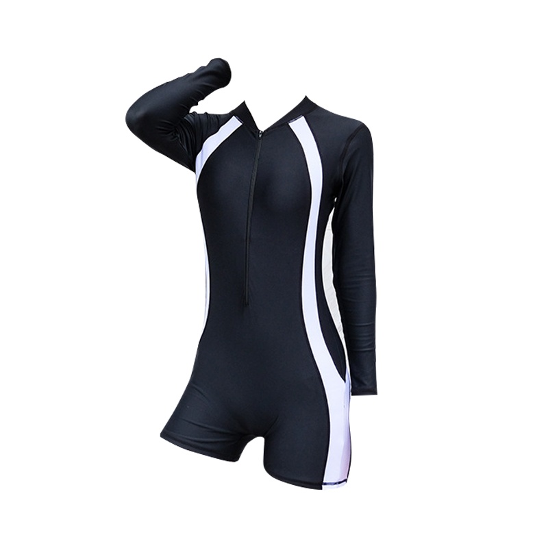 泳衣女新款2020保守遮肚显瘦连体运动平角大码短袖专业温泉游泳衣