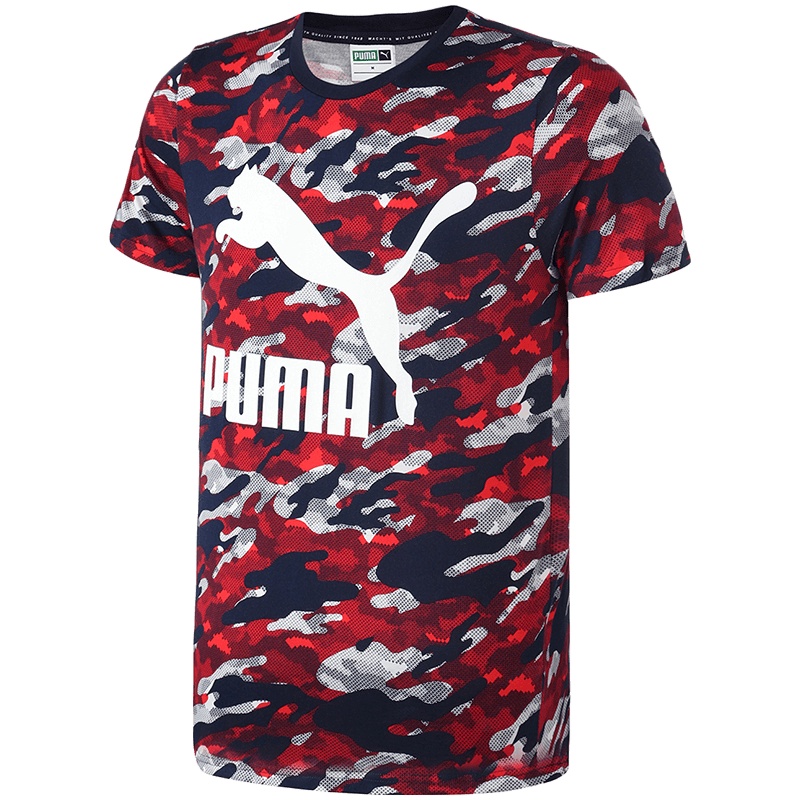 PUMA彪马男装迷彩印花运动休闲圆领短袖T恤579037-