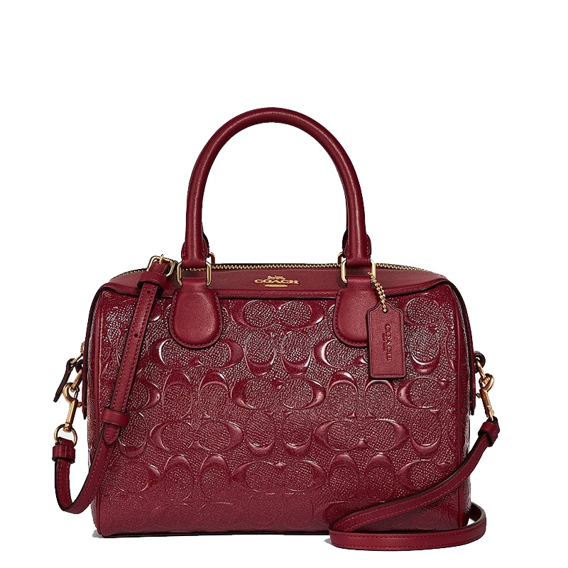 [直营]蔻驰(COACH) 迷你波士顿包Bennett C纹压纹真皮拉链款手提包单肩包斜挎包 女包