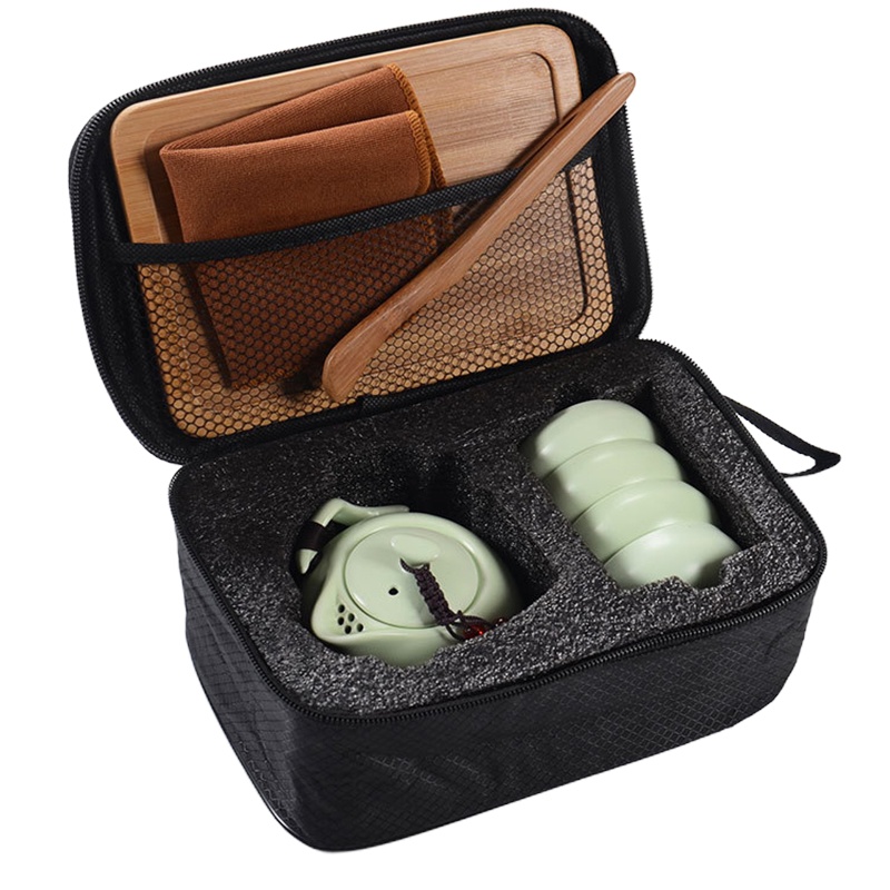 苏宁极物 凯斯拓 定窑白 一壶四杯配旅行包茶盘配件