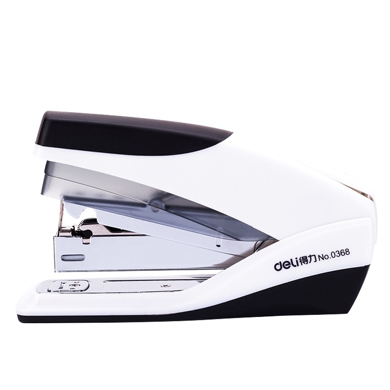 得力(deli)0368省力订书机订书器装订机单指轻松装订20张适用24/6 26/6订书针白色