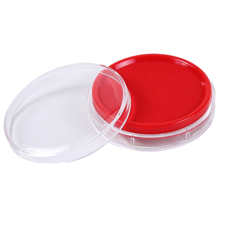 晨光(M&G)AYZ97512A 红色快干印台2个装 透明圆形印台 财务印台 盖章印台 快干印台印泥