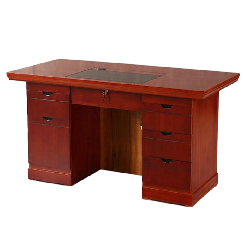 逐鹿中原实木皮办公桌 电脑桌TY-222油漆老板经理桌1.6米