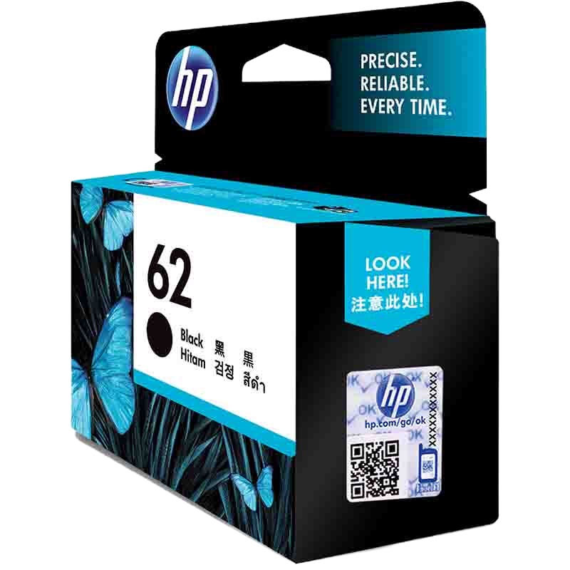 HP 62 原装黑色墨盒 C2P04AA