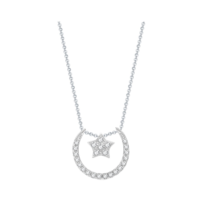 DTOTO 欧美星月纯银项链气质优雅锁骨链送爱人