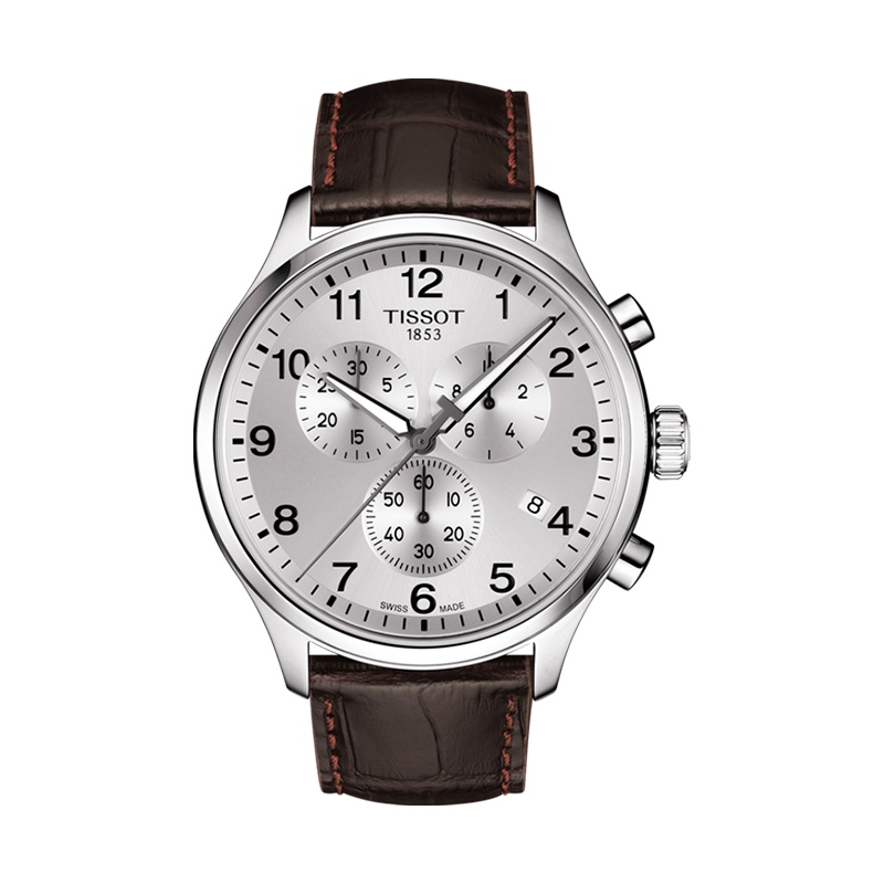 天梭(TISSOT)瑞士手表 都市时尚雅致休闲三盘六针计时 速驰系列皮带男士石英表 T116.617.16.037.00
