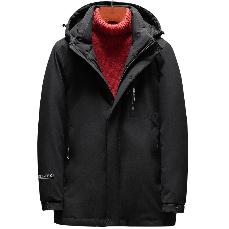 雅鹿男装冬季上新保暖白鸭绒商务休闲连帽防寒外套男士羽绒服1120YA19607