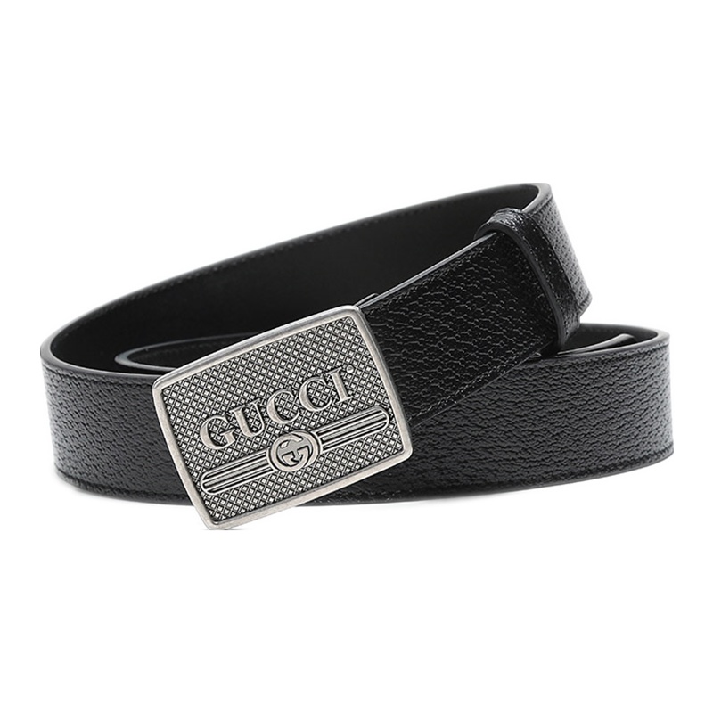 GUCCI 古驰 男款时尚经典纯色细腰带 黑色523311-DJ20N-1000 95