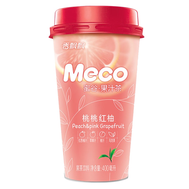 香飘飘 桃桃红柚果汁茶 饮料 400ml*15杯 整箱装