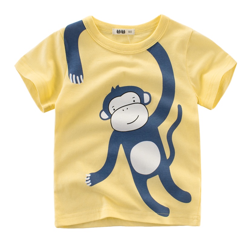 乐可爱童装男童短袖T恤潮牌服装学生装1-3-5-7-9岁儿童T恤