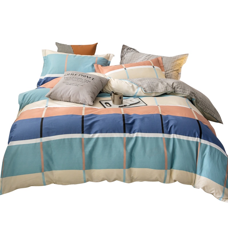 恒源祥四件套纯棉全棉被罩100被套床单三件套床上用品春秋套件4