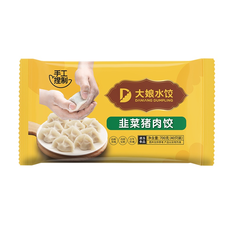 大娘水饺 韭菜猪肉水饺 700g(蒸饺 饺子 煎饺 锅贴 早餐食材 火锅食材)