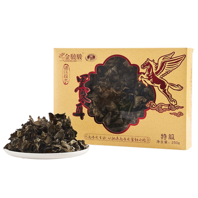 金骁骏 特级黑木耳 通江段木黑木耳特级野生四川大巴山木耳菌菇类干货特产250g/盒