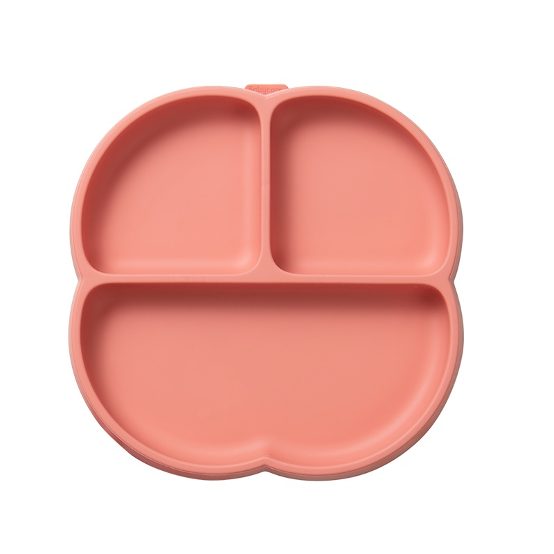 babycare宝宝餐盘硅胶儿童学吃饭碗卡通可爱餐盘吸盘式婴儿分格盘四叶草餐盘