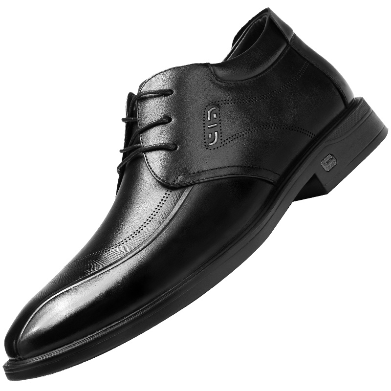 强人新款皮鞋男3515头层牛皮英伦商务正装德比鞋加绒保暖棉皮鞋