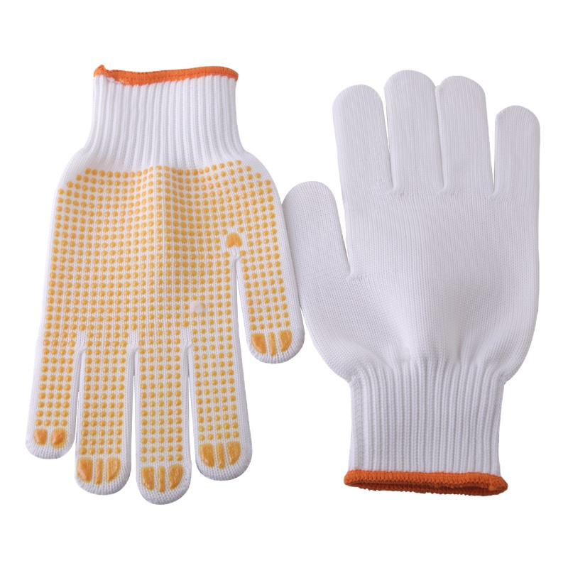 新越昌晖 B11408 劳保手套加厚耐磨 涂胶手套防滑点胶棉线手套 工地工作手套 男女/12副 黄 bd