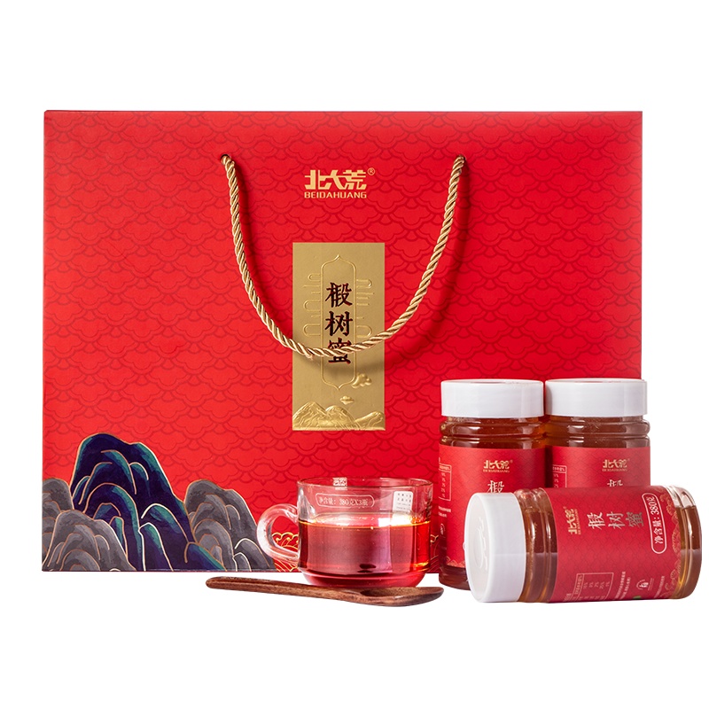 北大荒 东北黑蜂 椴树蜜礼盒 纯蜂蜜1140g团购礼品