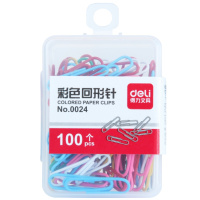 得力 deli 回形针0024 彩色创意可爱曲别针 财务文件分类收纳 100枚/盒