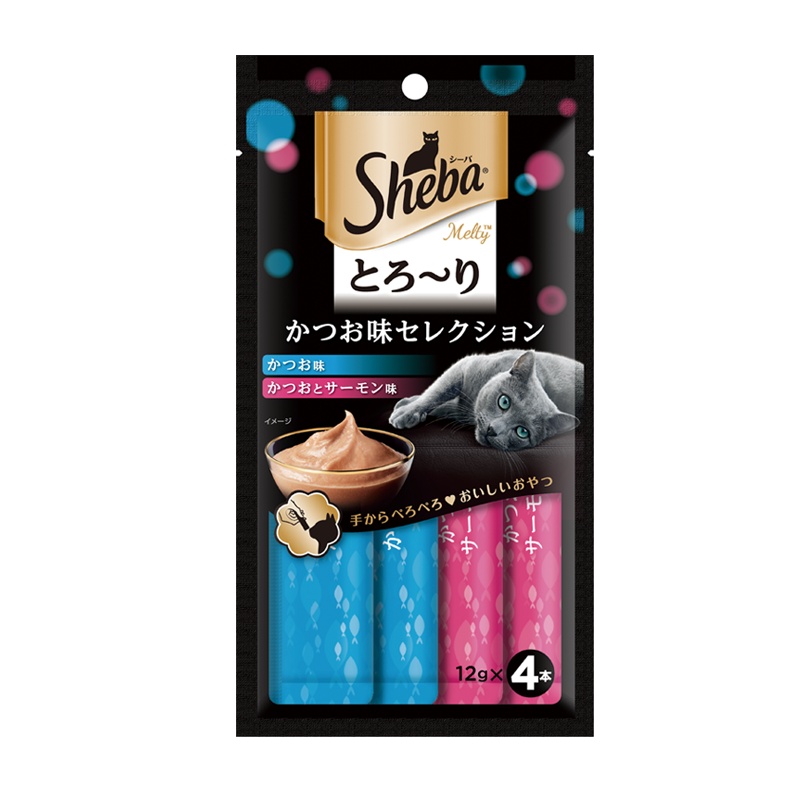 希宝成猫猫条 舔食软包罐鲣鱼+三文鱼 48g*6包