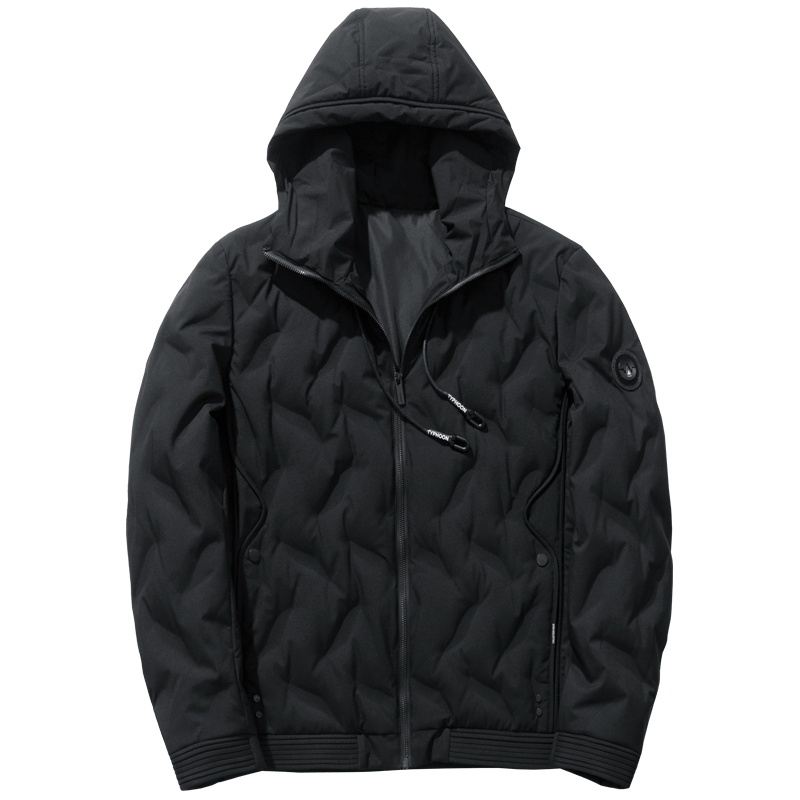 千纸鹤男装冬季新款时尚简约休闲男士连帽保暖外套羽绒服男60165