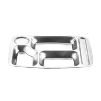 意黛斯(YIDAISI) 不锈钢餐盘 五格 5格 餐盘 304不锈钢餐盘 加厚款 饭盒 环保[10个起售]