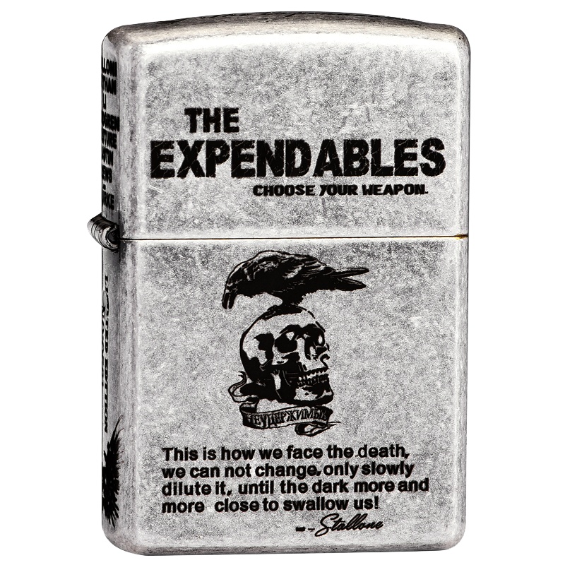 美国ZIPPO打火机 芝宝 纯铜盔甲五面精雕敢死队 古银蚀刻 古银款