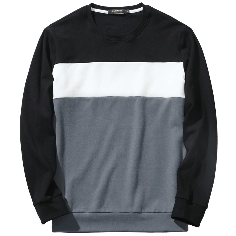 千纸鹤男装条纹卫衣2019秋季新款休闲帅气圆领上衣15153