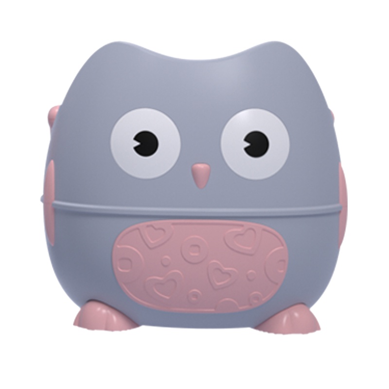 DuDi/青蛙嘟迪 母婴儿童马桶坐便器婴幼儿座便盆男女宝宝厕所尿桶加大号小孩便携尿盆 卡通猫头鹰座便器(PU软垫)粉黛紫