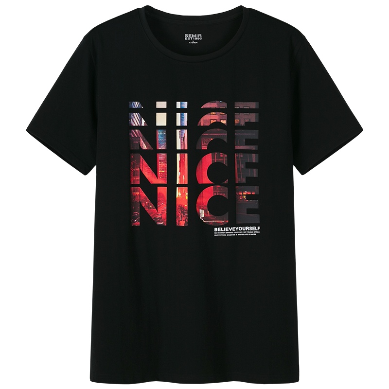 【满198减100预估价：23】森马夏季短袖T恤男韩版圆领上衣潮牌个性印花T恤学生