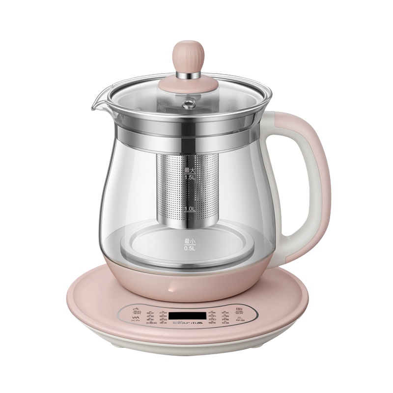 苏宁极物 养生壶 YSH-C15T1 多功能烧水壶迷你玻璃花茶壶保温热奶壶 杏色(单位:个)