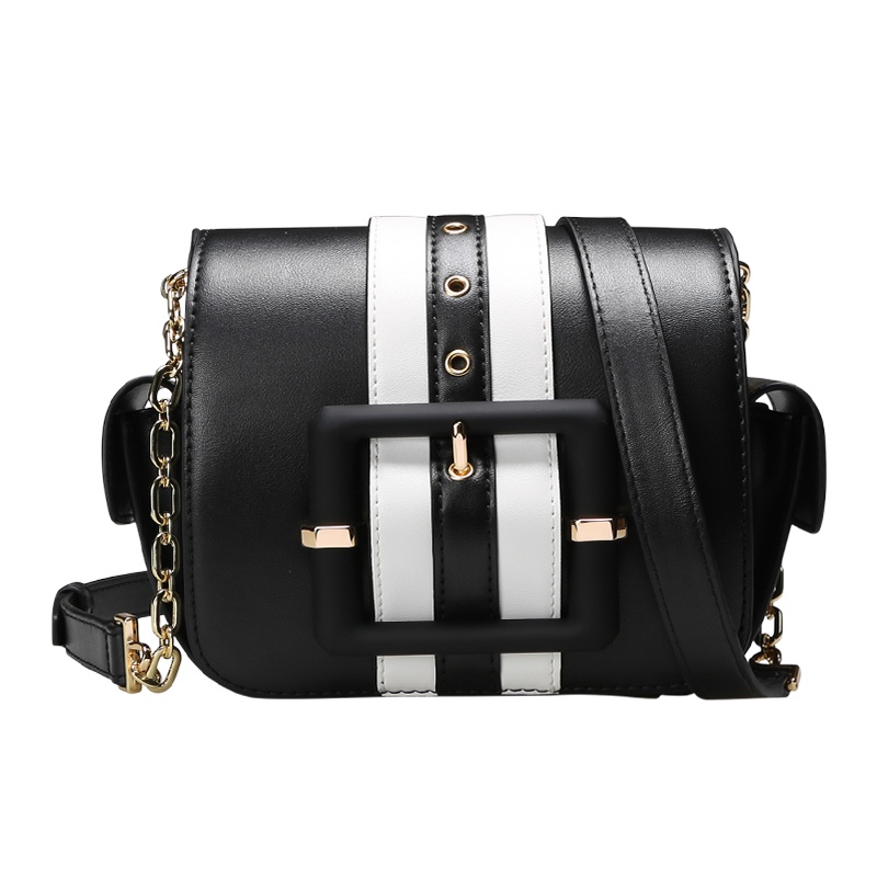 COMICO高美高女款黑色个性小方框百搭单肩斜挎小包CE025