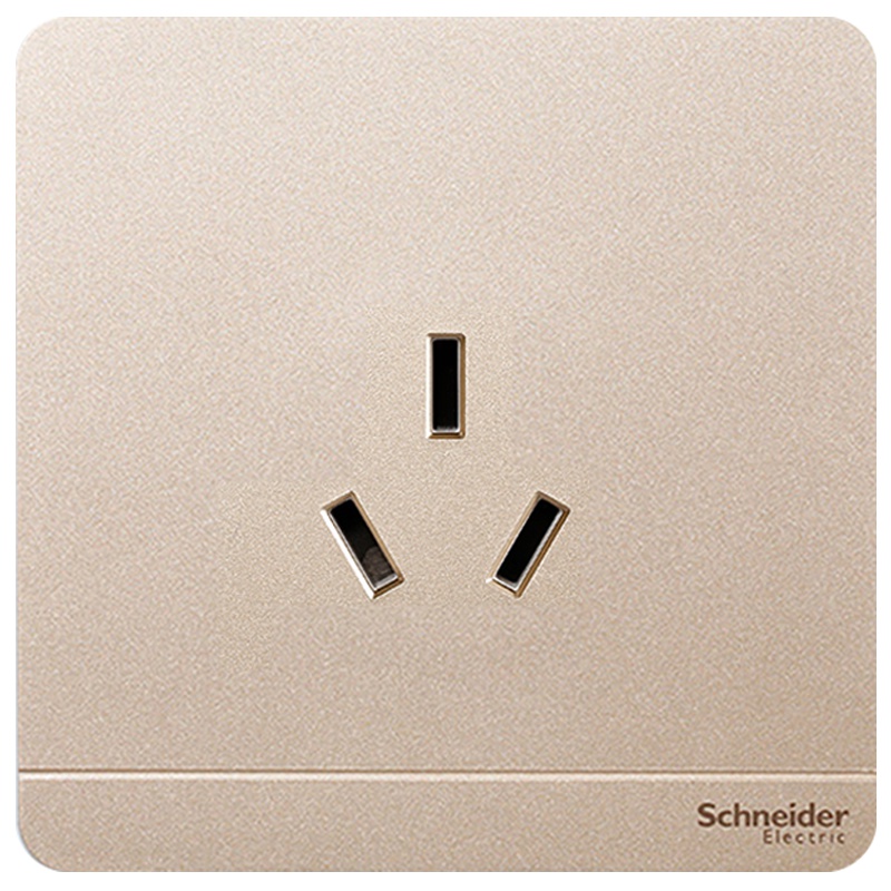 施耐德电气（Schneider Electric）三孔插座 空调电源插座86型 插座面板 16A 绎尚薄暮金