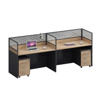 榭邦 办公 家具 职员办公桌组合工作位屏风隔断卡座 E型2人位 W2400*D600*H1100