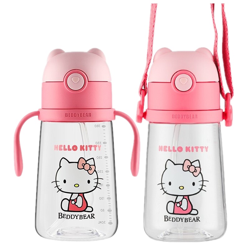限量款KT猫杯具熊儿童水杯幼儿园宝宝防漏吸管杯 儿童防摔防呛学饮杯 吸管杯BEDDYBEAR