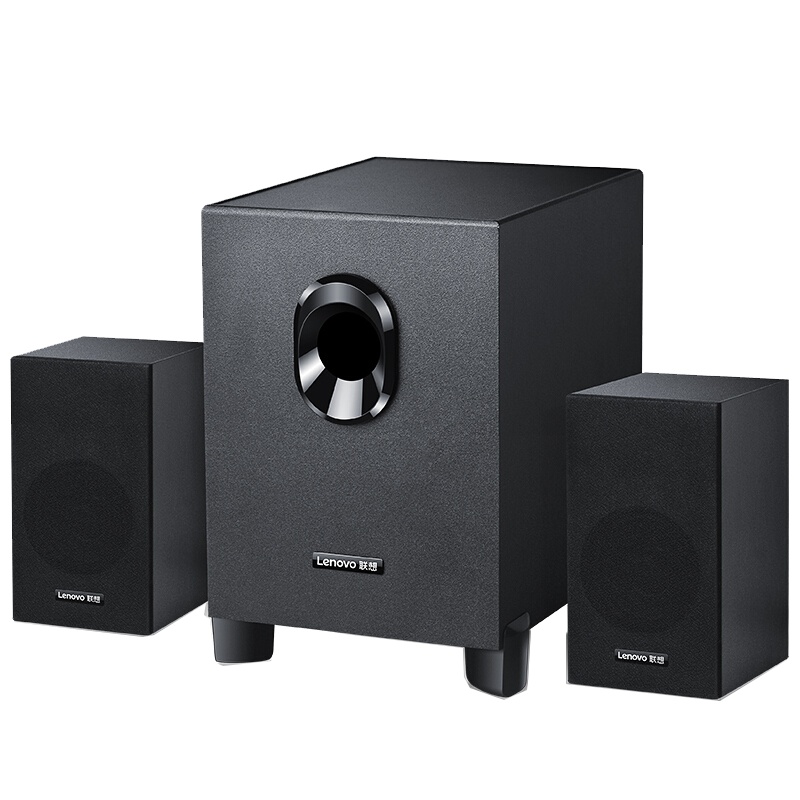 联想(Lenovo)1630桌面2.1有源音箱多媒体音响 台式机笔记本电脑音箱木质低音炮 黑色