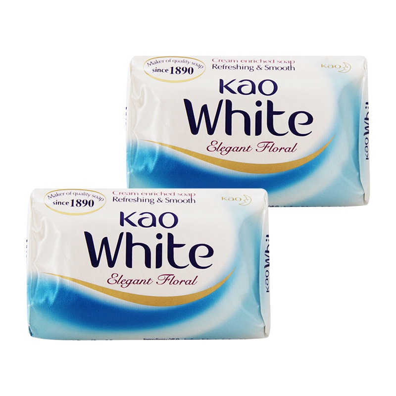 花王(KAO) 日本原装进口 花王kao可洁面泡沫肥皂 爽肤沐浴香皂130g 2块装