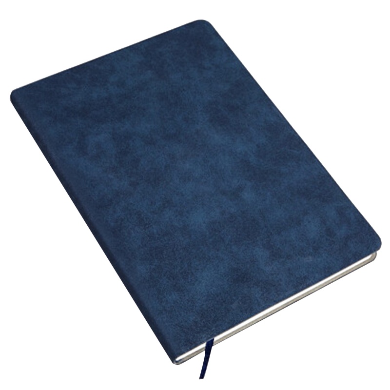 得力3340羊巴皮记事本 加厚复古日记本皮面本笔记本子文具办公用品 A5/120张蓝色