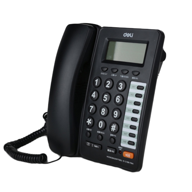 得力(deli)784有线电话机(黑)家用座机