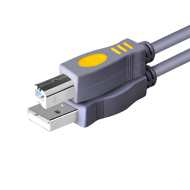 晶华 USB2.0高速打印线 电脑打印机惠普HP佳能爱普生连接数据线 AM/BM方口接口灰色 1.5米U112E