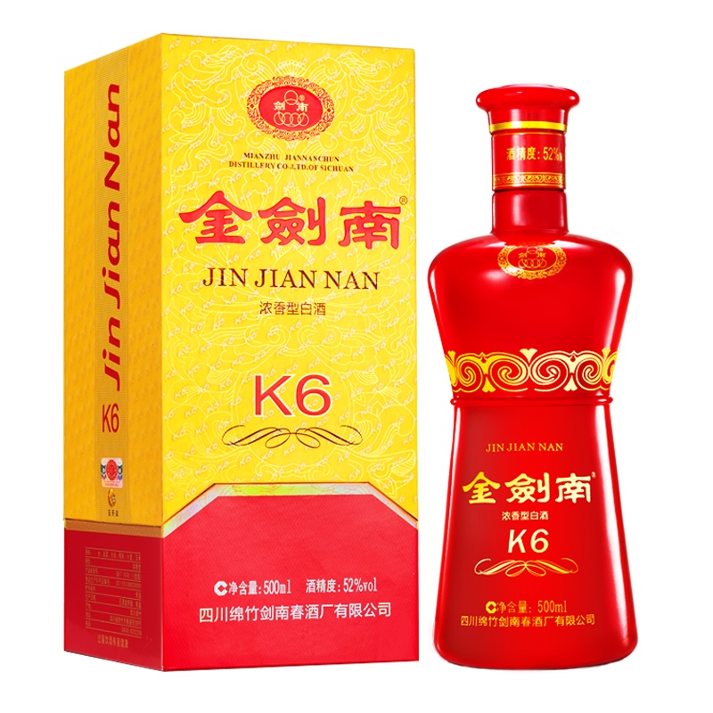 剑南春 52度 金剑南 K6 500ml浓香型白酒