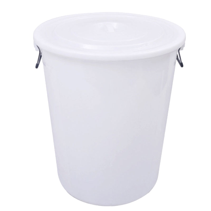 冰禹 BY-644 圆形收纳桶大容量水桶 酒店厨房垃圾桶 工业环卫物业垃圾桶 100L桶 白色带盖